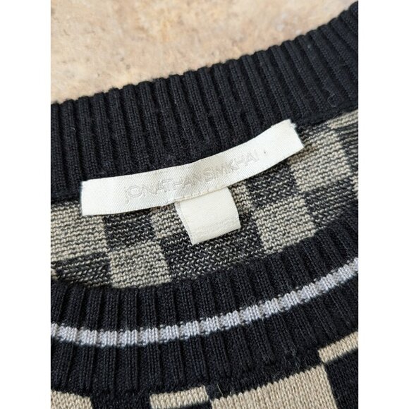Jonathan SIMKHAI Check Plaid Pullover Sweater Geometric Size Small Cosby - Picture 8 of 9